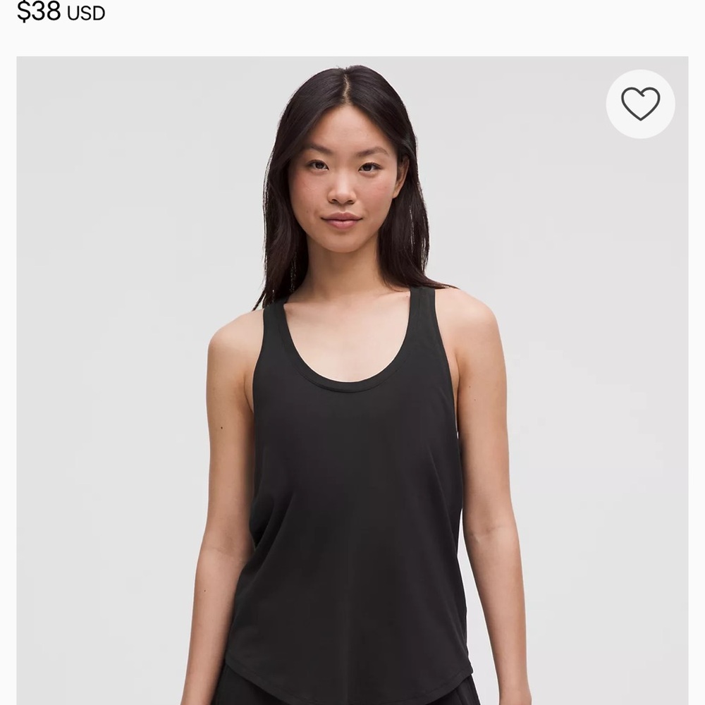 Lululemon Athletica Black Tank Top Fitted Scoop Neck